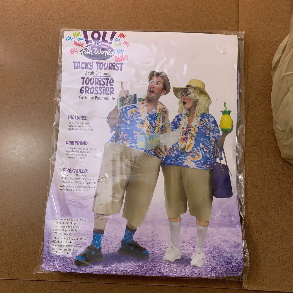 Tacky Tourist Adult One Size (Up To 6'/200lbs) Hawaiian Costume NWT